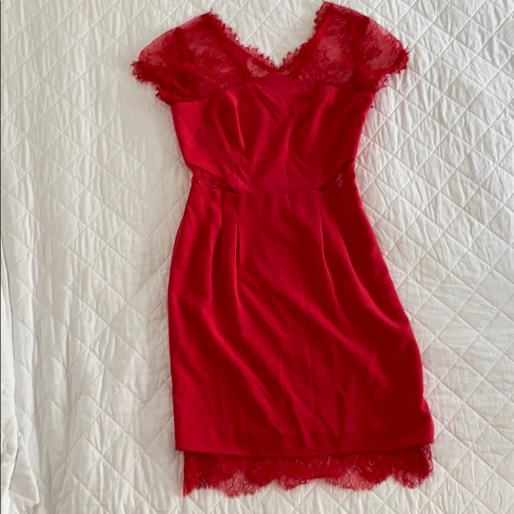 BCBG Red Lace Dress